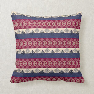 african  pattern with Adinkra simbols Throw Pillow