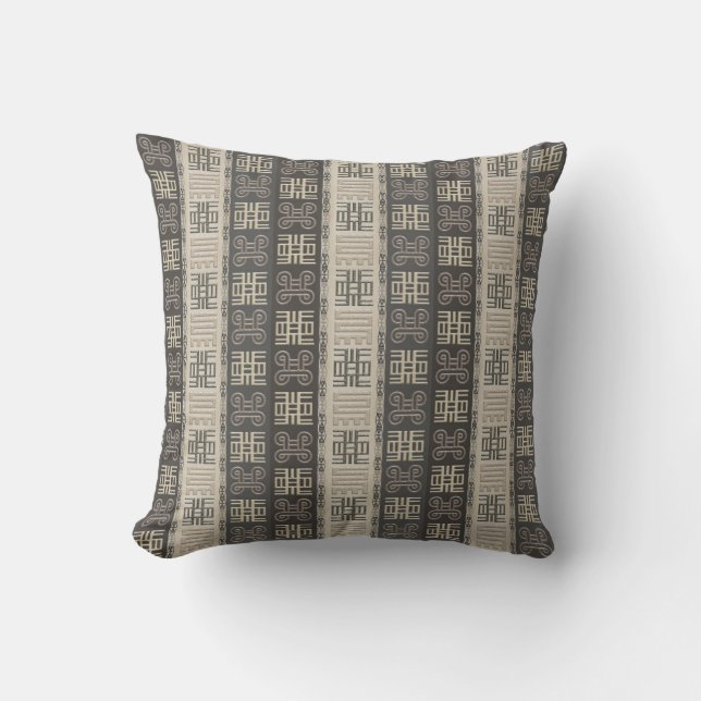 african pattern with Adinkra siymbols Outdoor Pillow (Front)