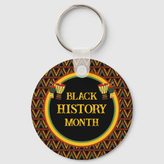 African Patterns Black History Month Celebration  Keychain
