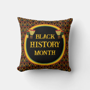 African Patterns Black History Month Celebration Throw Pillow