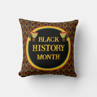 African Patterns Black History Month Celebration Throw Pillow