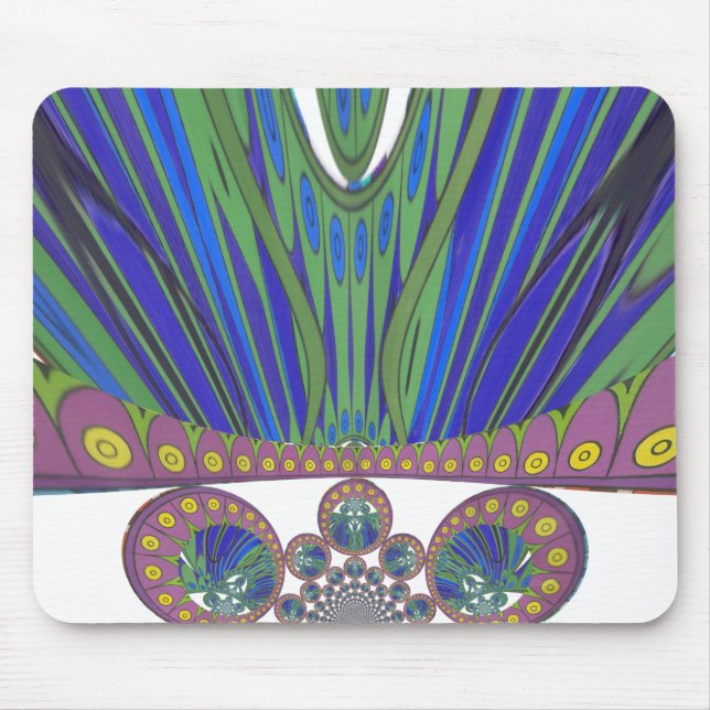 African peacock colors mouse pad (Front)