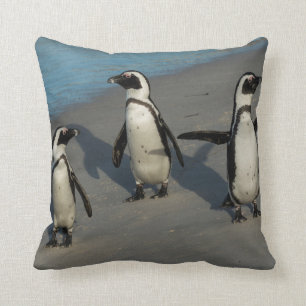 African Penguins   Spheniscus Demersus Throw Pillow