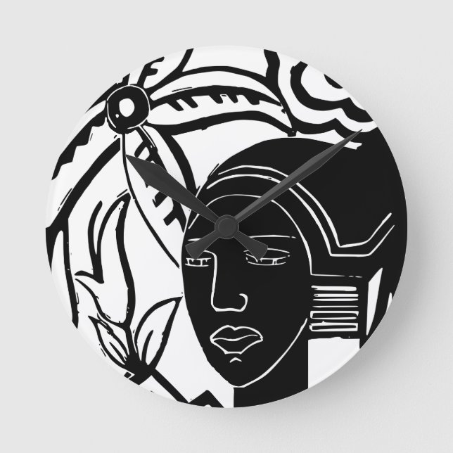 African Phantasy Round Clock (Front)