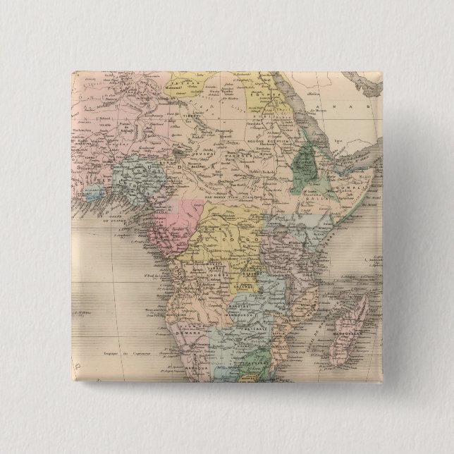 African Politics 2 Inch Square Button (Front)