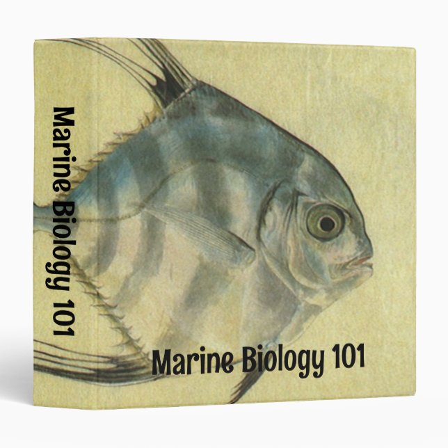 African Pompano Fish, Vintage Threadfin Trevally Binder (Front/Spine)