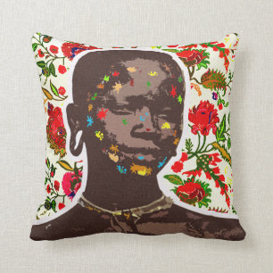 African Pop Art Throw Pillow