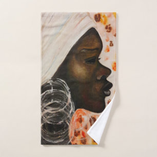 African Pretty Woman Bath Towel Set