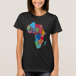 African Pride Ethnic Map Of Africa In Fabrics T-Shirt