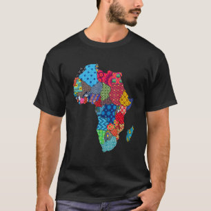 African Pride Ethnic Map Of Africa In Fabrics T-Shirt