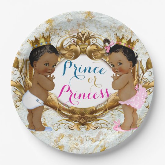 African Prince Or Princess Gender Reveal Plates | Zazzle.ca