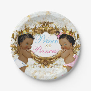 African Prince & Princess Gender Reveal Plates