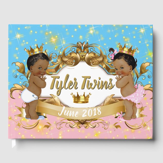 African Prince|Princess Pink|Blue|Royal Guestbook (Front)