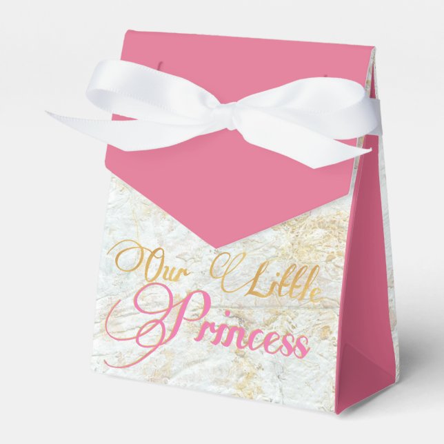 African Princess Fancy Pink|Gold 1st Birthday Favor Box (Front Side)