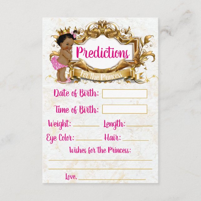 African Princess|Hot Pink & Gold Predictions Enclosure Card (Front)