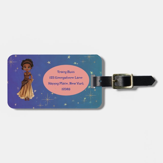 African princess luggage tag (Front Horizontal)