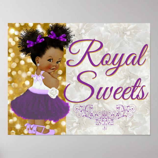 African Princess Purple & Gold|Royal Sweets Event Poster (Front)