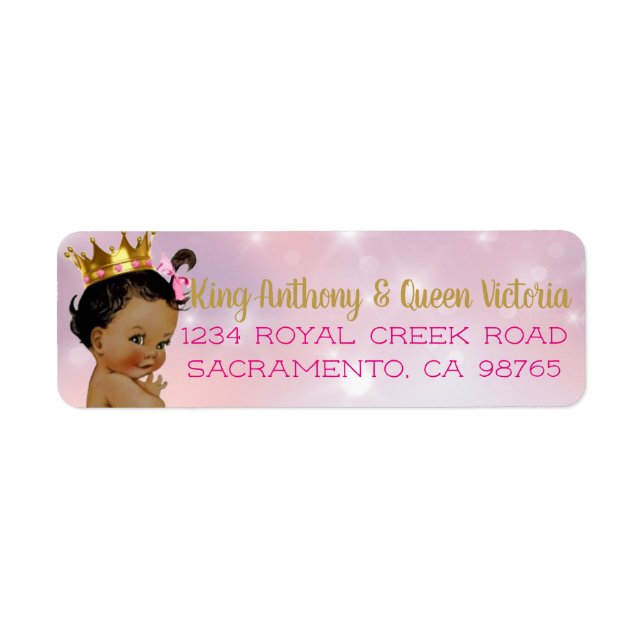 African Princess Royal Baby Shower Mailing Labels (Front)