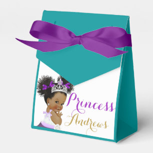 African Princess Royal Teal Purple & Gold Elegant Favor Box