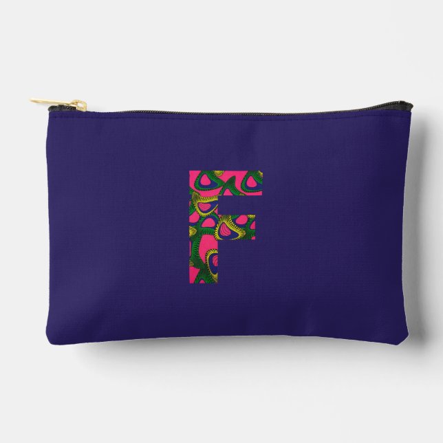 African Print Alphabet Accessory Pouch (Front)