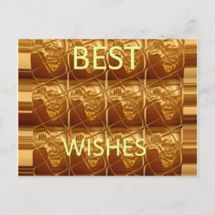 African Print Best Wishes  pattern design Postcard