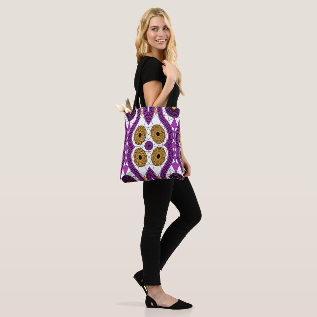 African Print fabric Ethnic flowers Tote Bag (On Model)