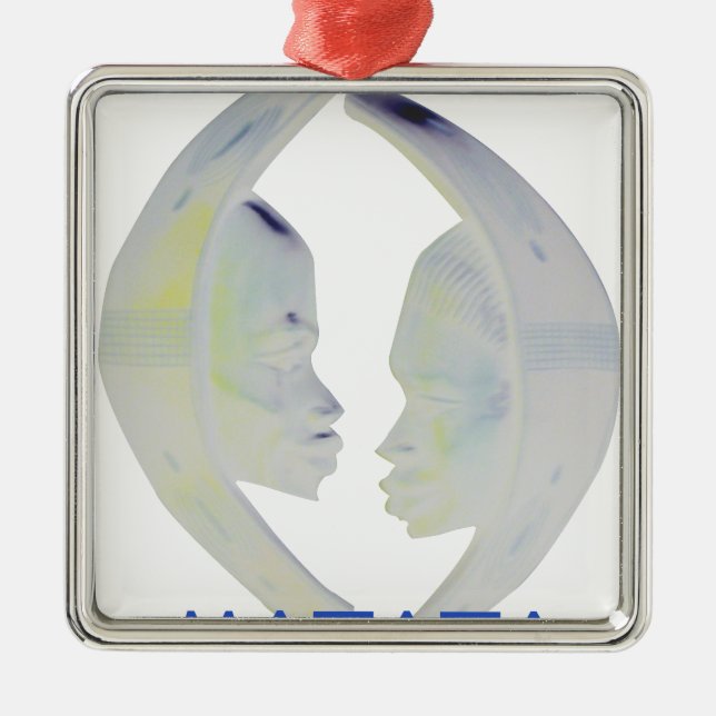 African Print Hakuna Matata Design Metal Ornament (Front)