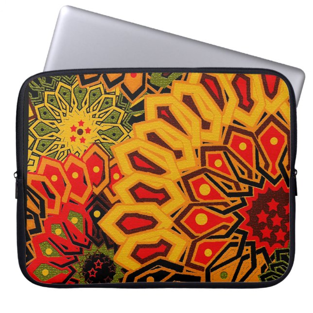 african print laptop sleeve (Front)