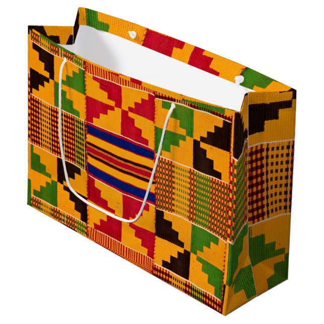 African Print Large Gift Bag (Front Angled)