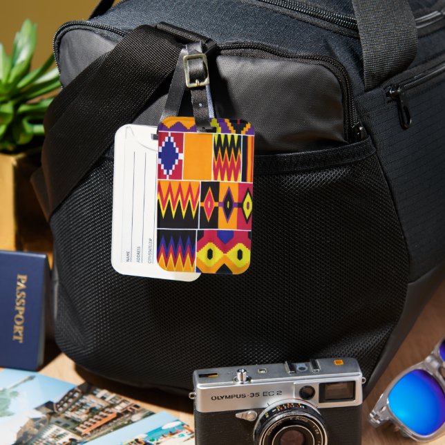 African Print  Luggage Tag (Front & Back)