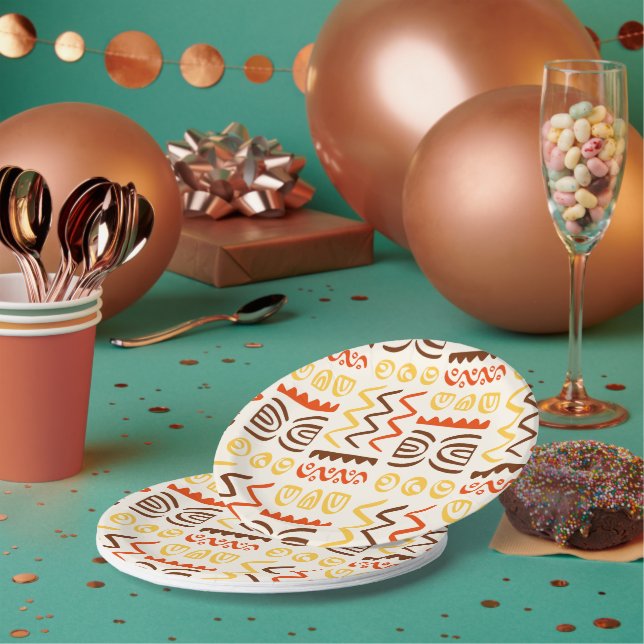 African Print Paper Party Plates (Multi)