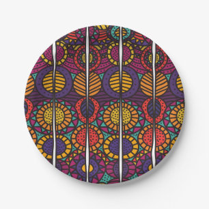 African Print  Paper Plate