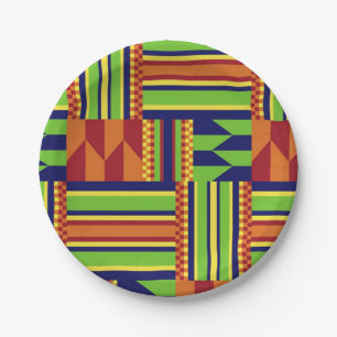 African Print Paper Plate