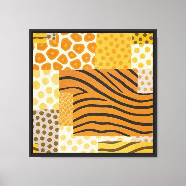 African Print Patchwork Flat Color Canvas (Front)