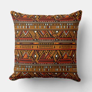 African Print Style Throw Pillow