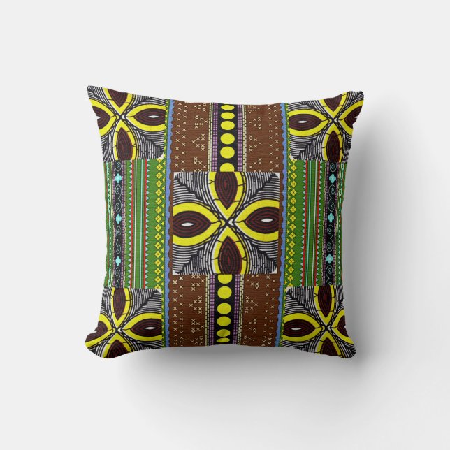 African Print Throw Pillow (Front)