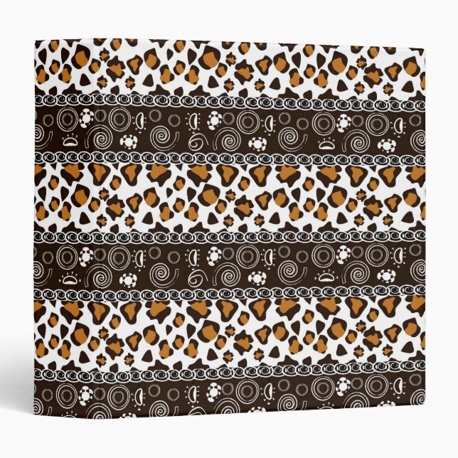 African print with cheetah skin pattern binder (Front/Spine)