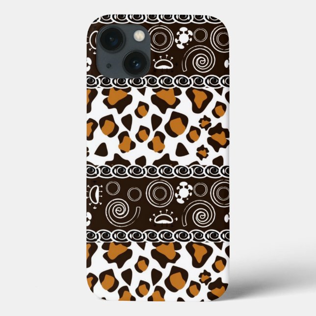 African print with cheetah skin pattern Case-Mate iPhone case (Back)