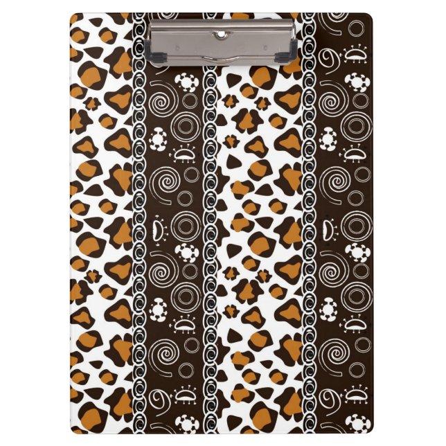 African print with cheetah skin pattern clipboard (Front)