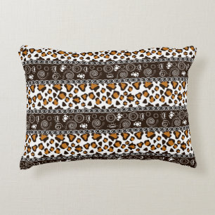 African print with cheetah skin pattern decorative pillow