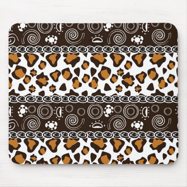 African print with cheetah skin pattern mouse pad (Front)