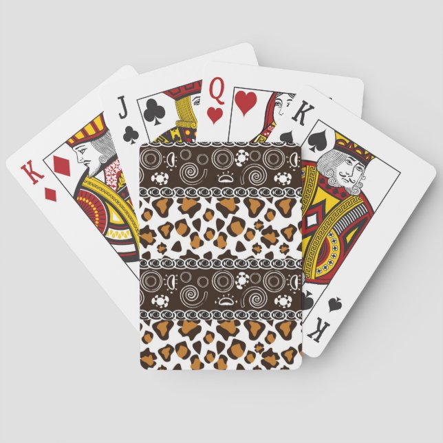 African print with cheetah skin pattern playing cards (Back)