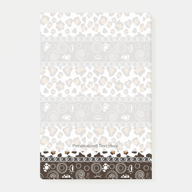 African print with cheetah skin pattern post-it notes (Front)