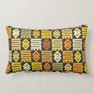 African print with meaningful Adinkra symbols Lumbar Pillow