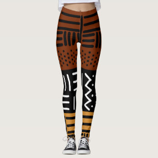 African Printed Mud Cloth Designer Leggings 