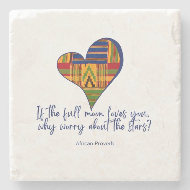 African Proverb Stone Coaster (Front)