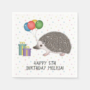 African Pygmy Hedgehog Animal - Happy Birthday Napkin