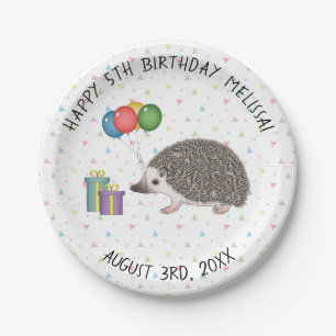 African Pygmy Hedgehog Animal - Happy Birthday Paper Plate