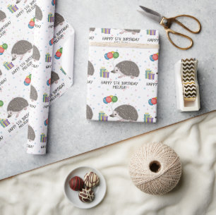 African Pygmy Hedgehog Animal - Happy Birthday Wrapping Paper