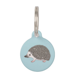 African Pygmy Hedgehog Cute Cartoon Illustration Pet Tag